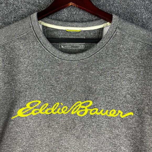 Eddie Bauer SweatShirt Mens XL Gray Long Sleeve Logo FLAW Burn Mark on Front - Picture 4 of 9